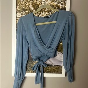 Wrap-Style Blue Top